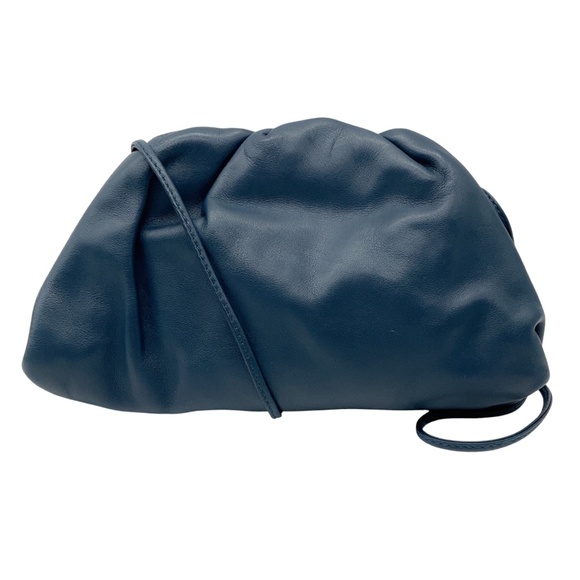 BOTTEGA VENETA NAVY LEATHER POUCH WITH STRAP - Picture 1 of 13